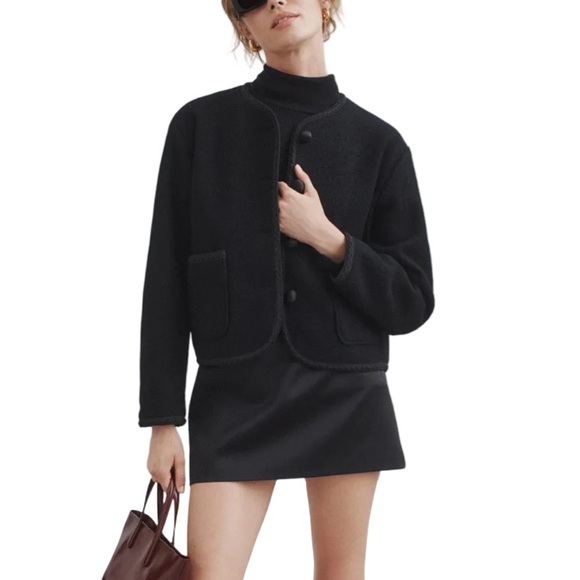 Ciao Lucia Simona Black Button Front Wool Coat NWT Size M - Picture 2 of 10